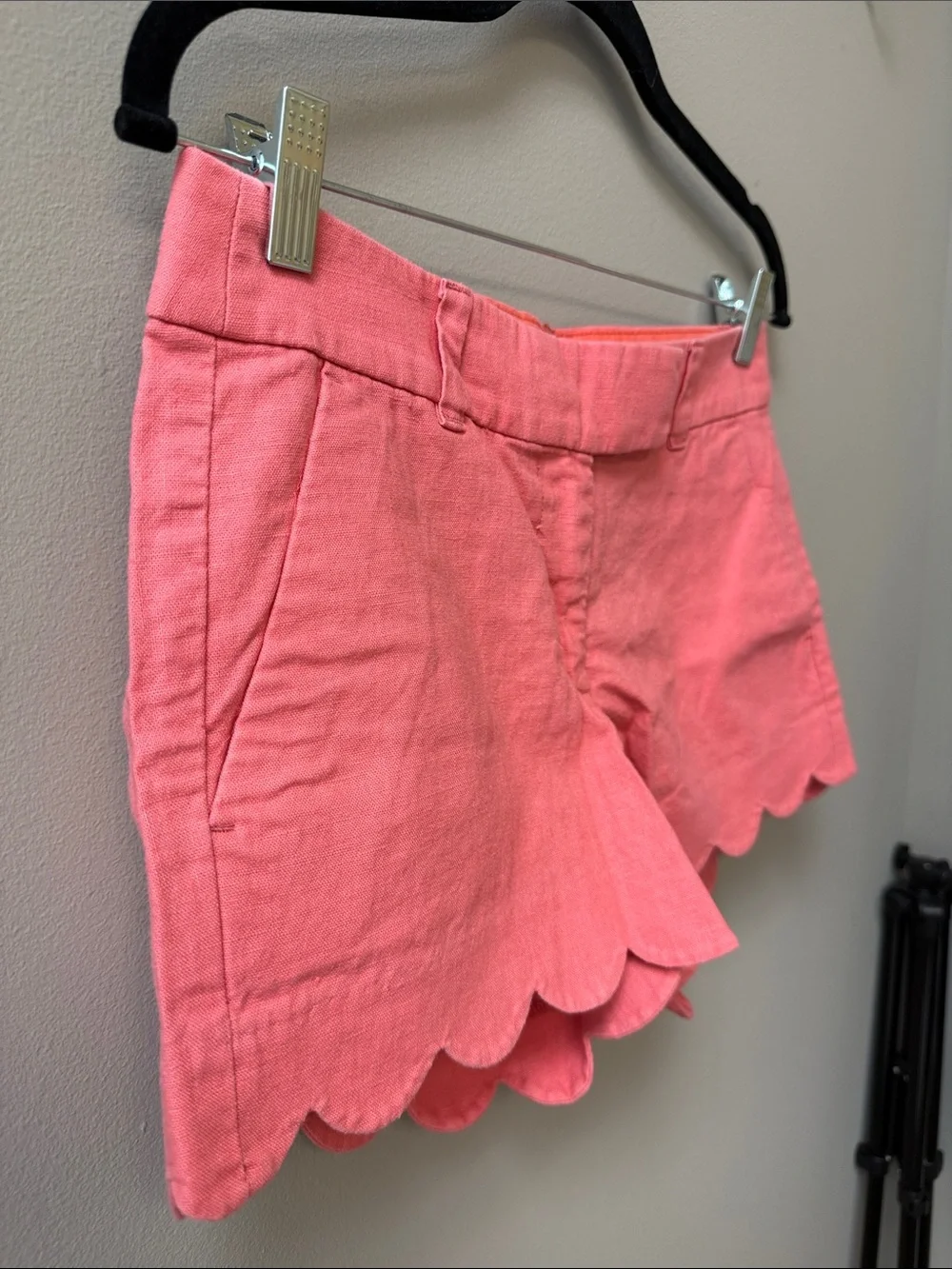 J. Crew Coral Scallop-Hem Shorts - Size 2